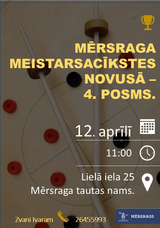 Mērsraga meistarsacīkšu novusā afiša