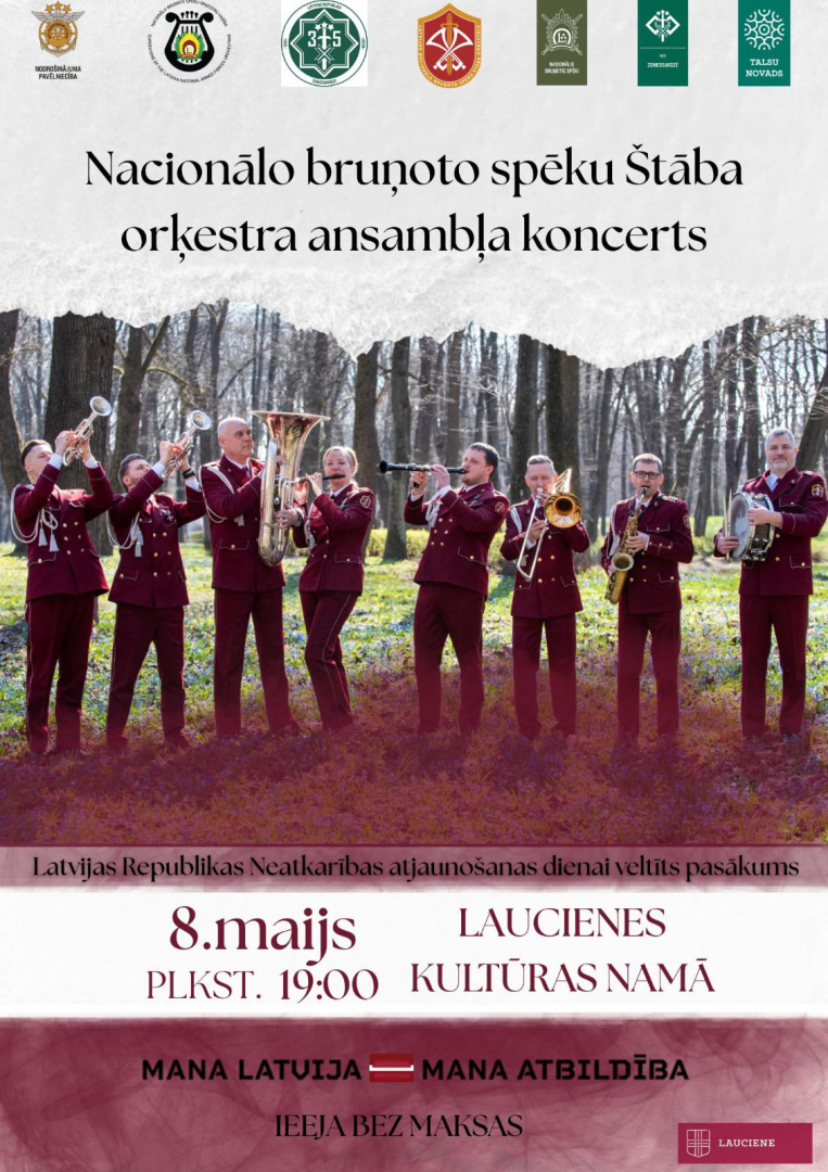 NBS Štāba orķestra ansambļa koncerta Laucienē afiša