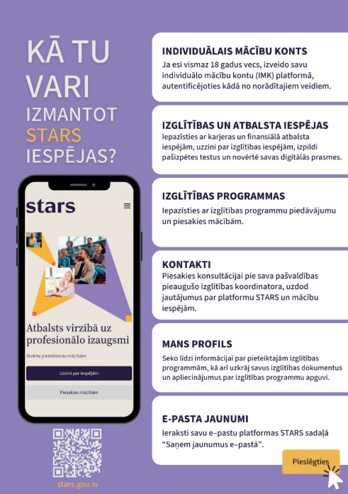 Nekad nav par vēlu mācīties! Talsu novada iedzīvotāji aicināti izmantot pieaugušo izglītības iespējas platformā STARS