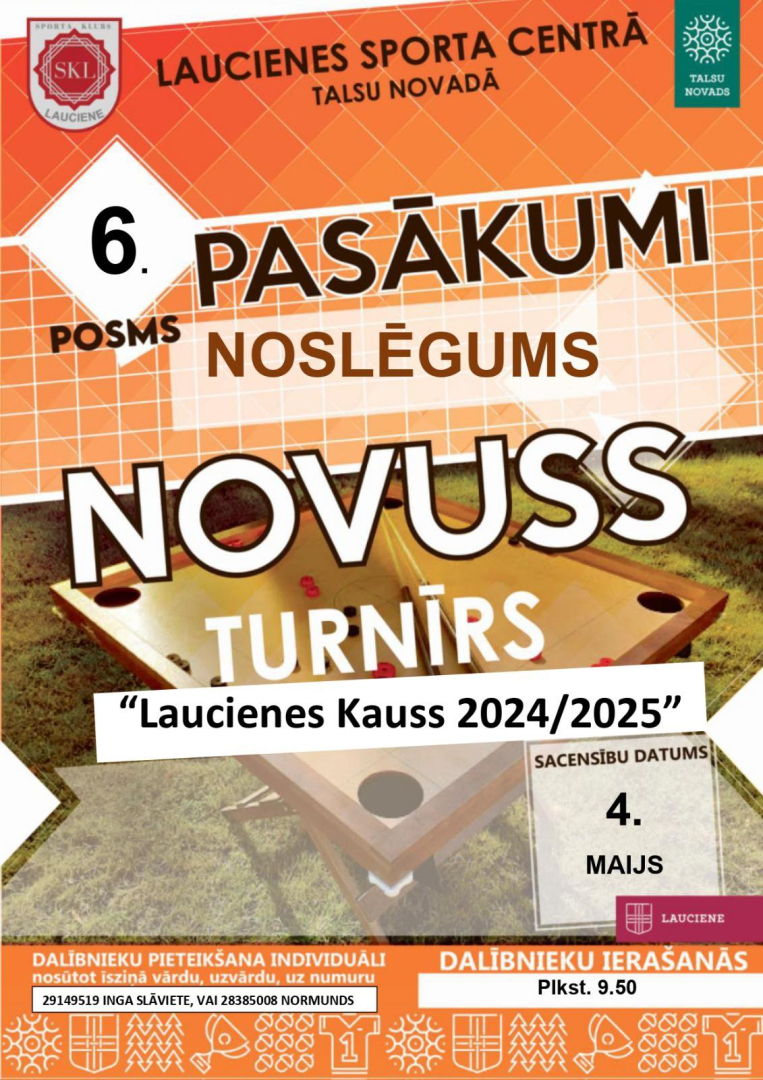 Novusa turnīra Laucienē afiša