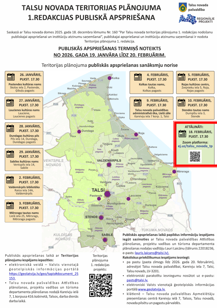 Teritorijas plānojuma 1. redakcijas publiskās apspriešanas plakāts