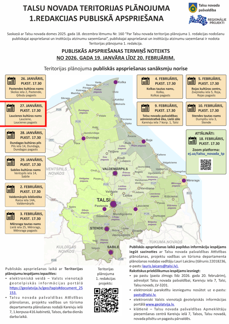 Teritorijas plānojuma 1. redakcijas publiskās apspriešanas plakāts