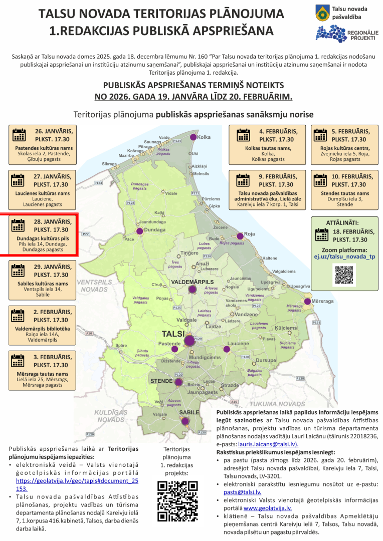 Teritorijas plānojuma 1. redakcijas publiskās apspriešanas plakāts