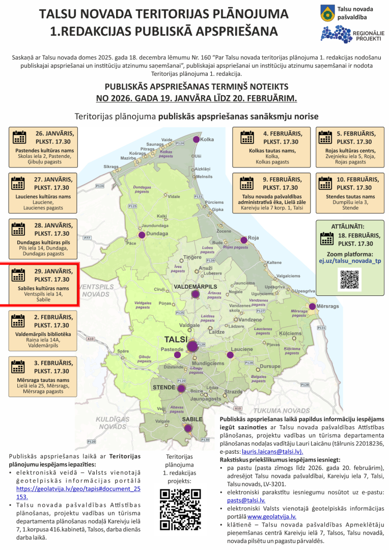 Teritorijas plānojuma 1. redakcijas publiskās apspriešanas plakāts