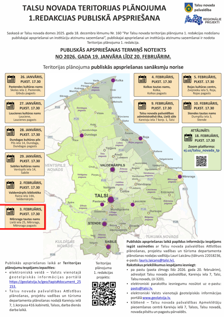 Teritorijas plānojuma 1. redakcijas publiskās apspriešanas plakāts