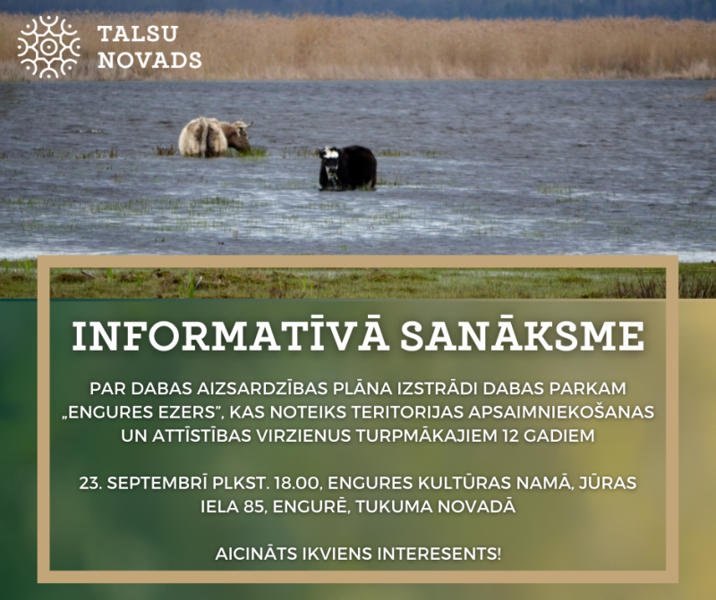 Informatīvās sanāksmes par Engures dabas parku vizuālais materiāls