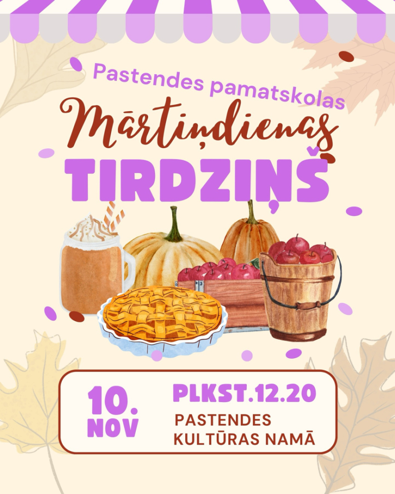 Pastendes pamatskolas tirdziņa afiša