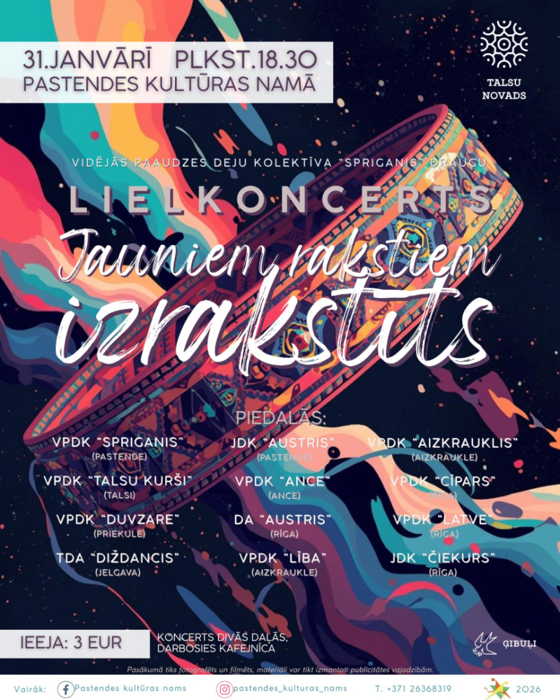 Koncerta Jauniem rakstiem izrakstīts afiša