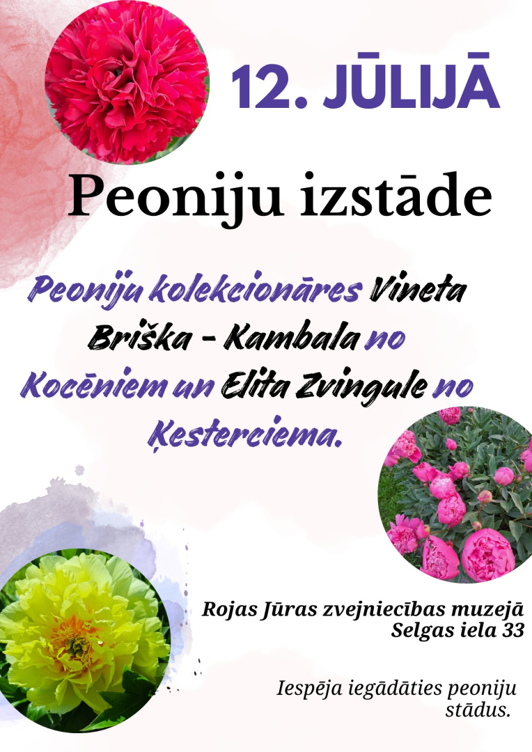 Peoniju izstādes afiša