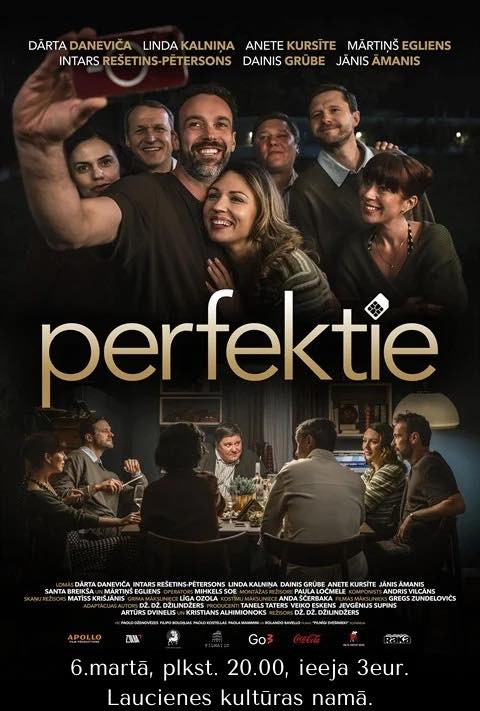 Kino seanss „Perfektie” Laucienē. Afiša