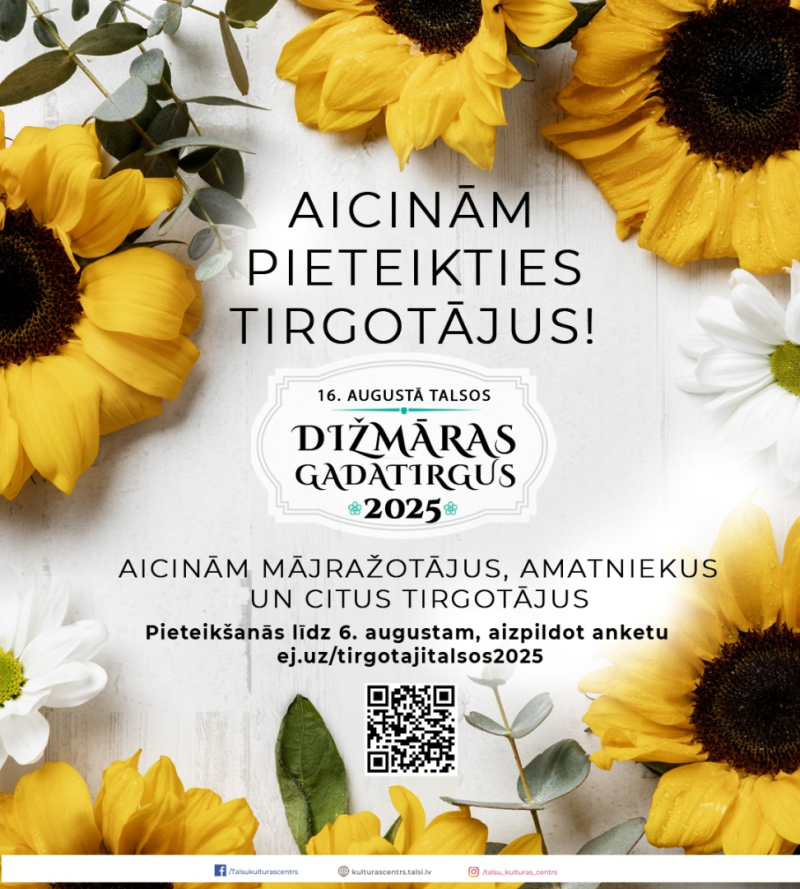 Piesakies Dižmāras gadatirgum Talsos
