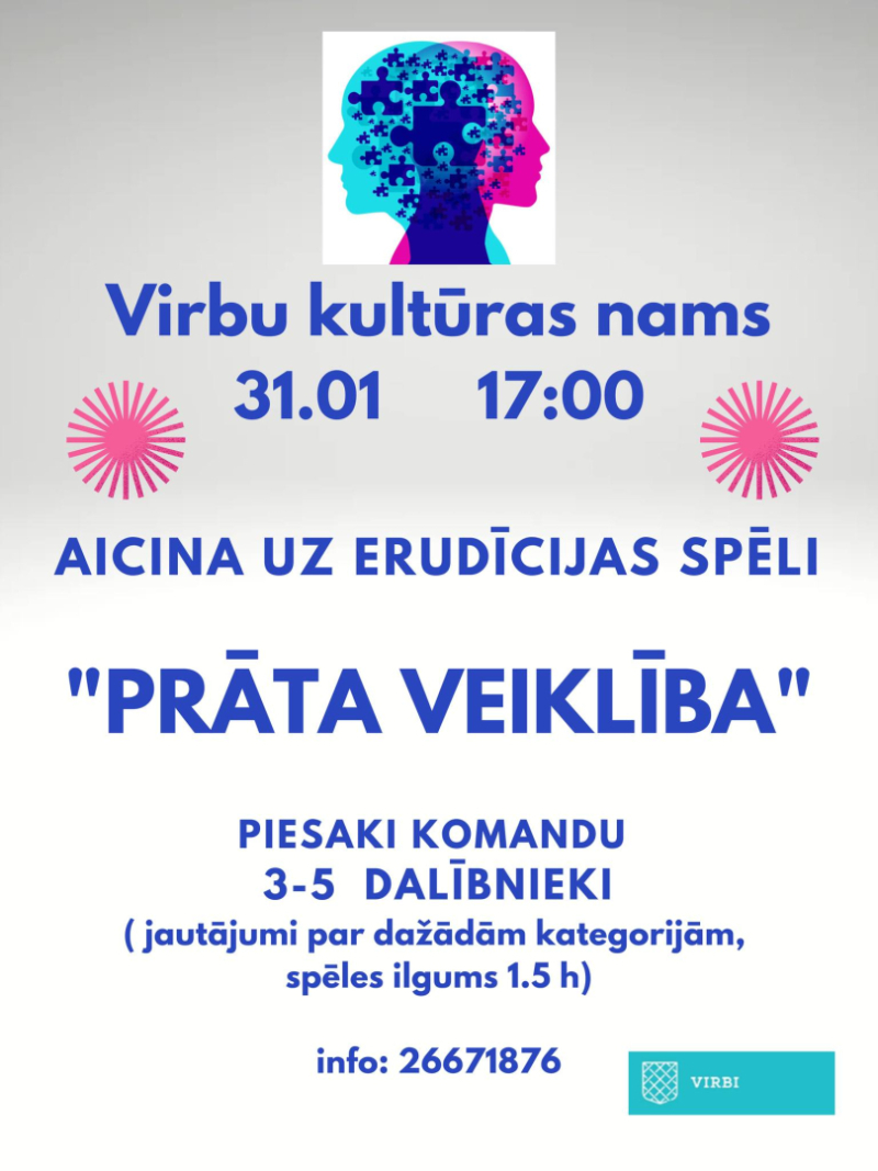 Erudīcijas spēles Prāta veiklība afiša