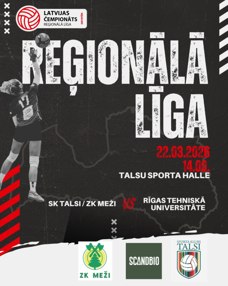 Latvijas čempionāta volejbolā reģionālās līgas afiša