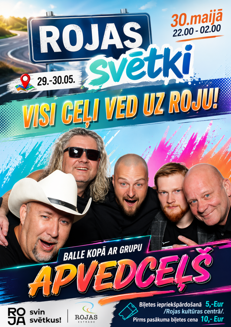 Rojas svētki Balle ar grupu Apvedceļš afiša