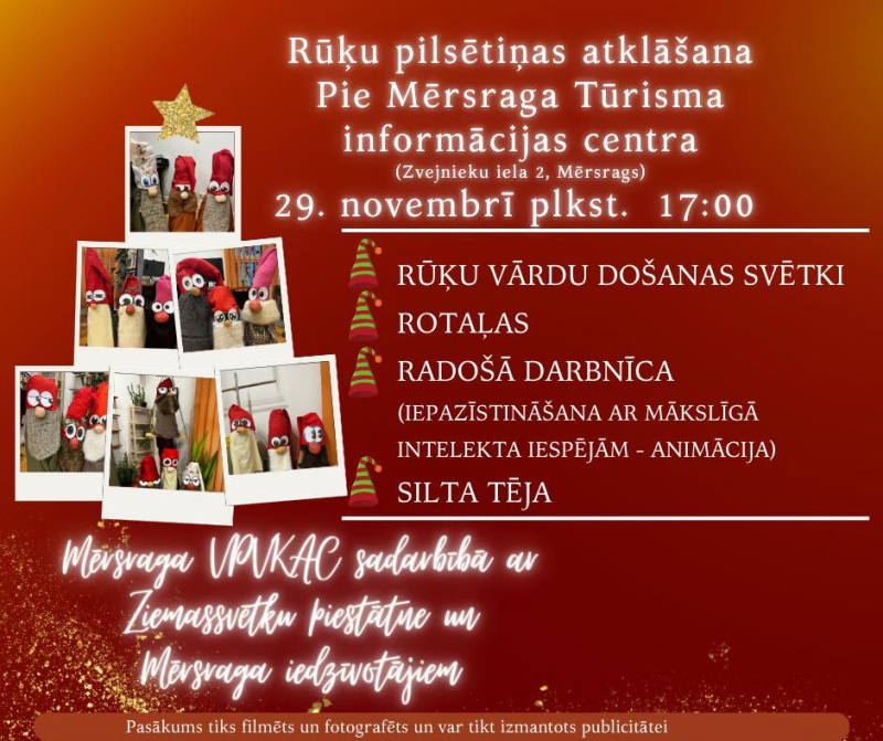 Rūķu pilsētiņas atklāšanas afiša