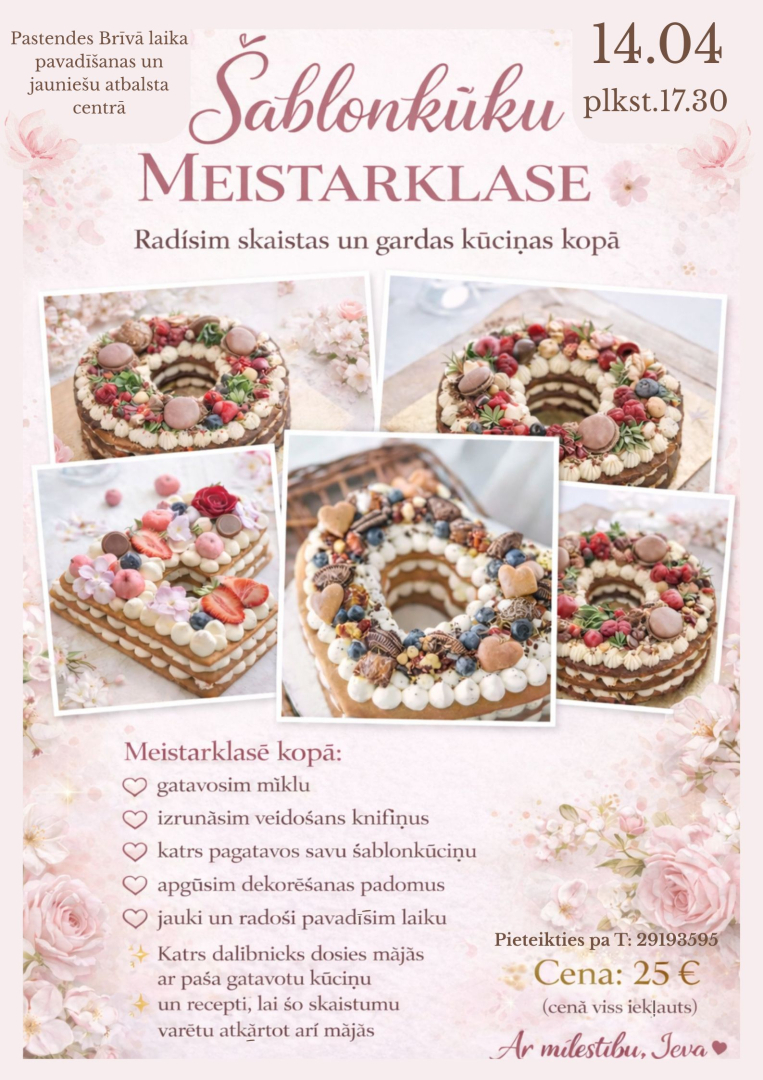 Šablonkūku meistarklases afiša