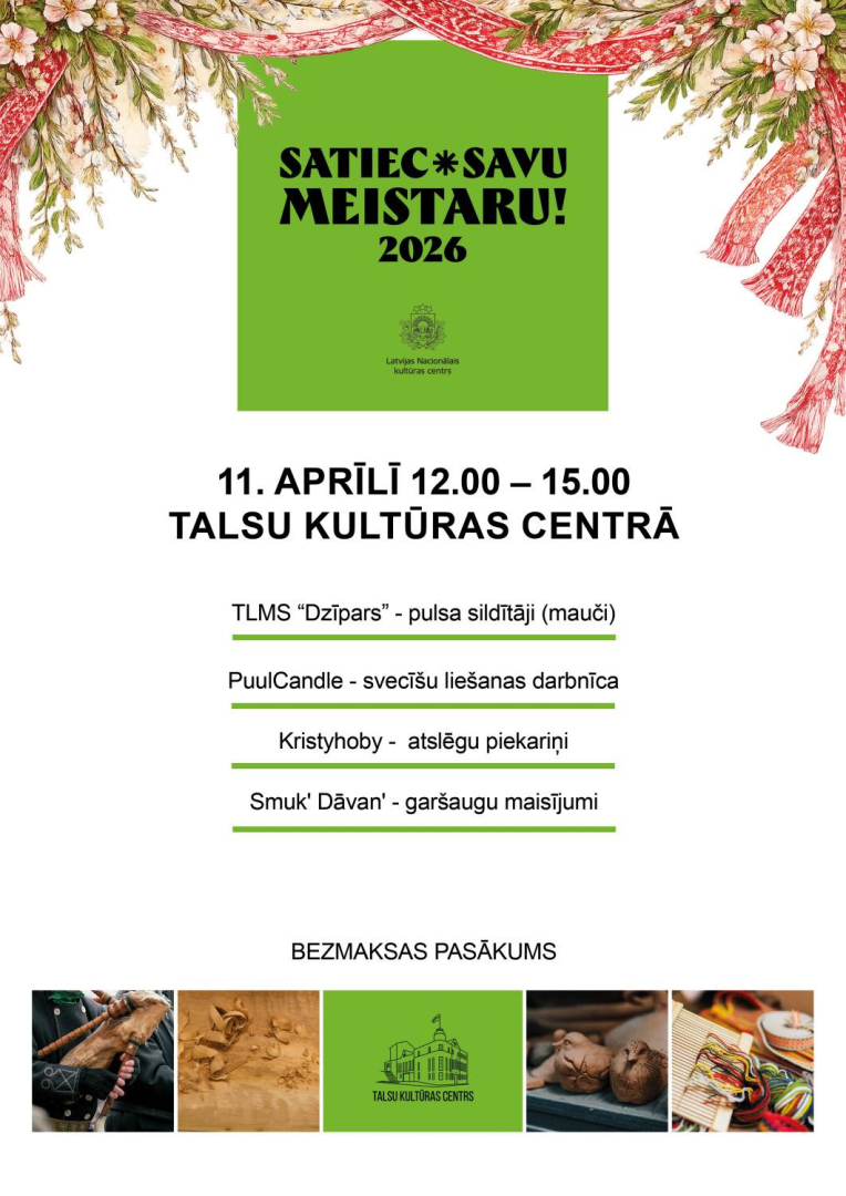 Satiec savu meistaru Talsos afiša