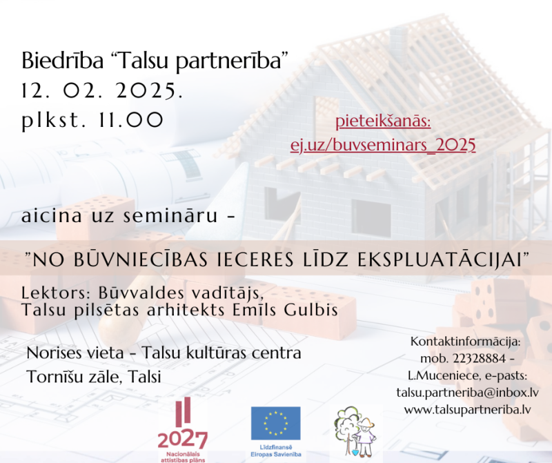 Seminārs par būvniecību. Afiša