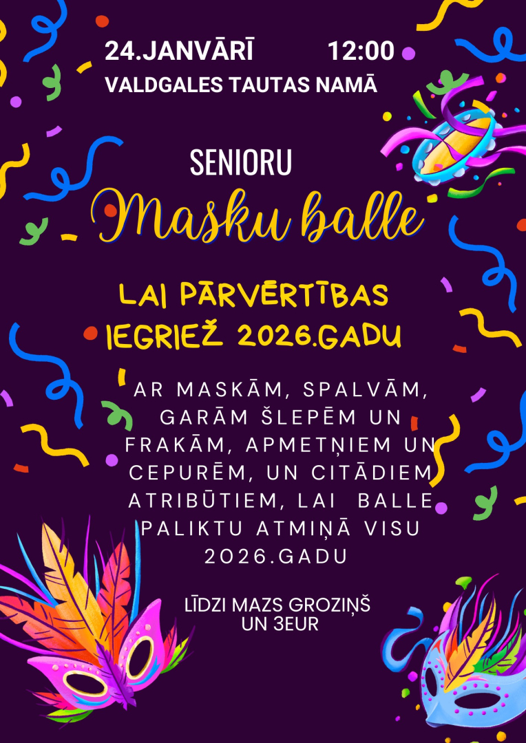 Senioru masku balles afiša