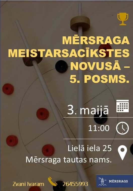 Mērsraga meistarsacīkšu novusā 5.posma afiša