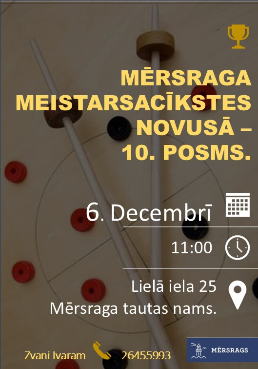 Mērsraga meistarsacīkšu novusā 10.posma afiša