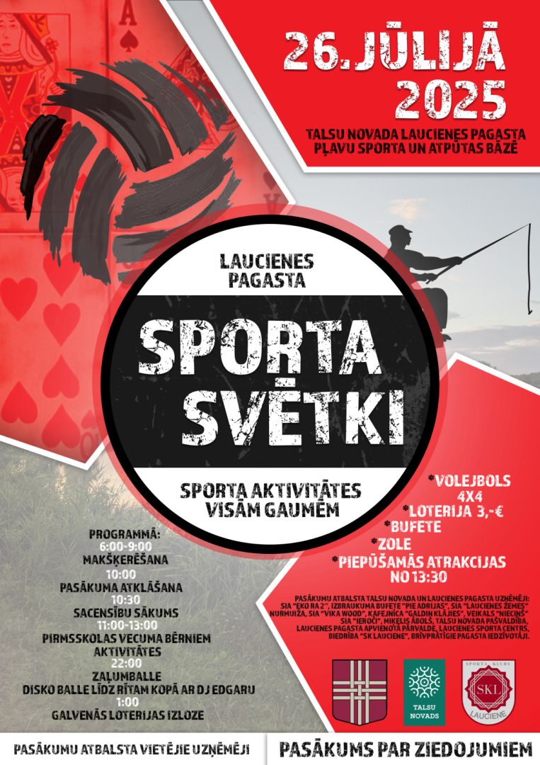 Sporta svētku Laucienes pagastā afiša