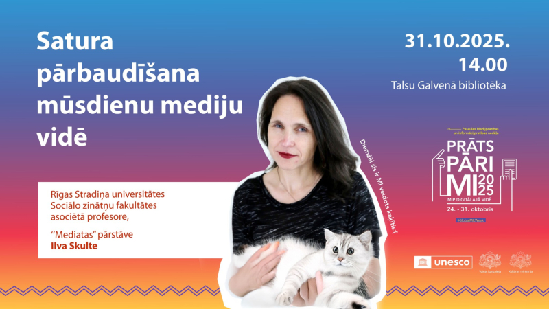 Satura pārbaudīšana mūsdienu mediju vidē afiša