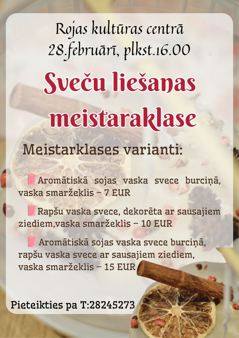 Sveču liešanas meistarklase