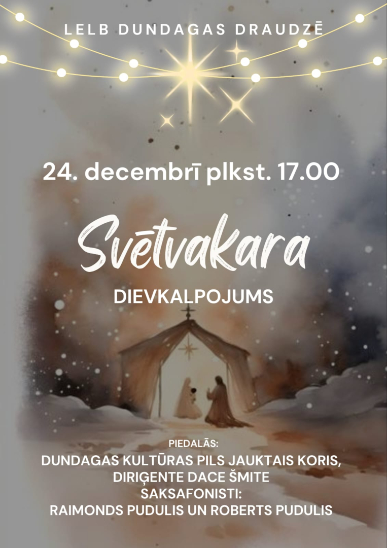 Svētvakara dievkalpojuma afiša