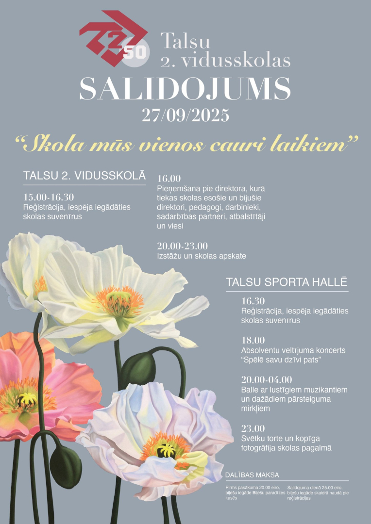 Talsu 2. vidusskolas salidojuma afiša