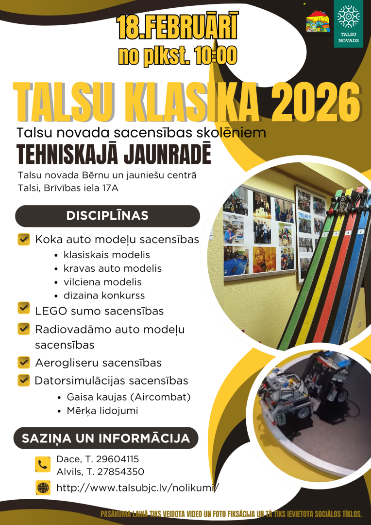 Talsos notiks sacensības tehniskajā jaunradē