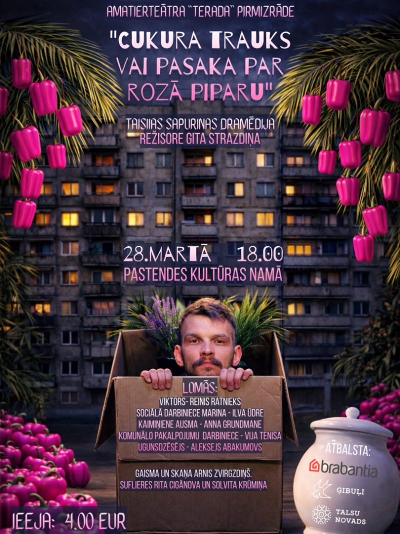 Teātra izrādes Cukura trauks vai pasaka par rozā piparu afiša