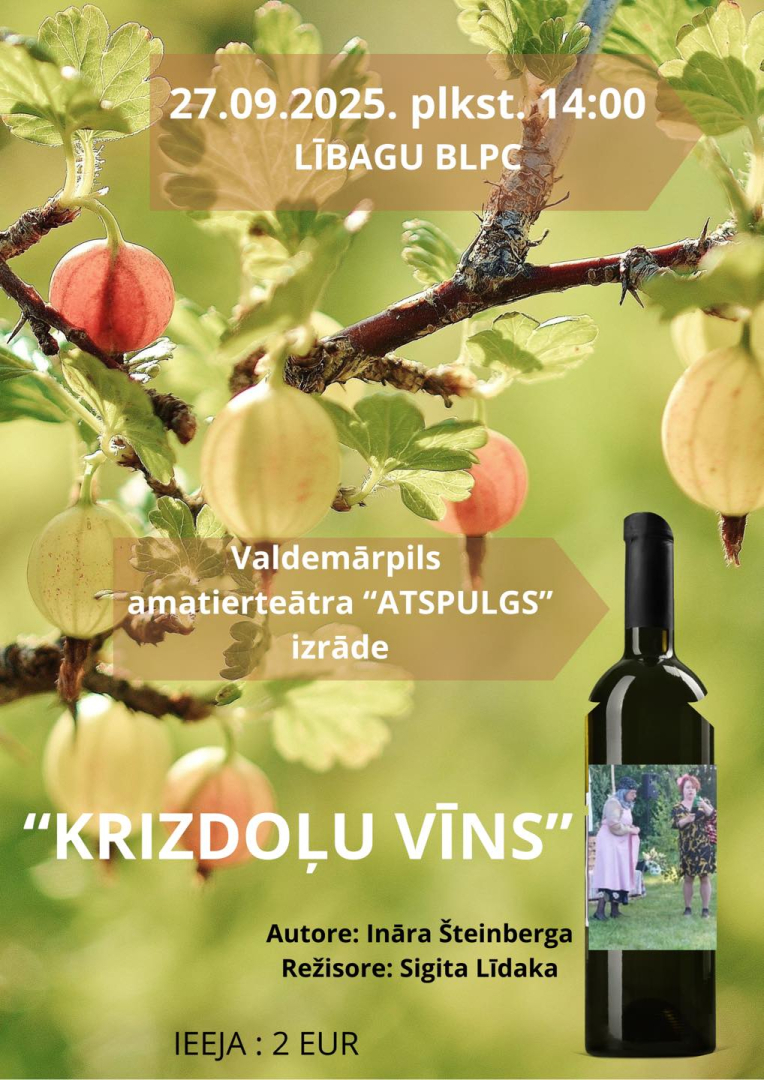 Teātra izrādes Krizdoļu vīns afiša