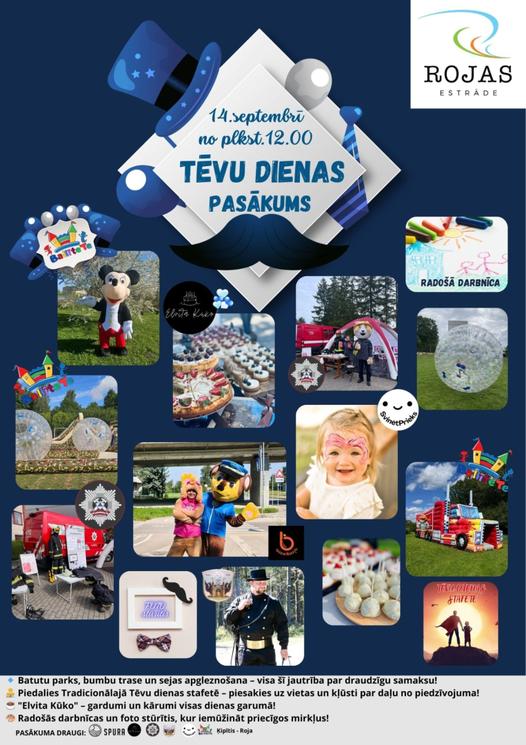 Tēvu dienas pasākuma Rojā afiša