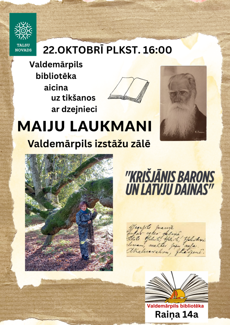 Tikšanās ar Maiju Laukmani afiša