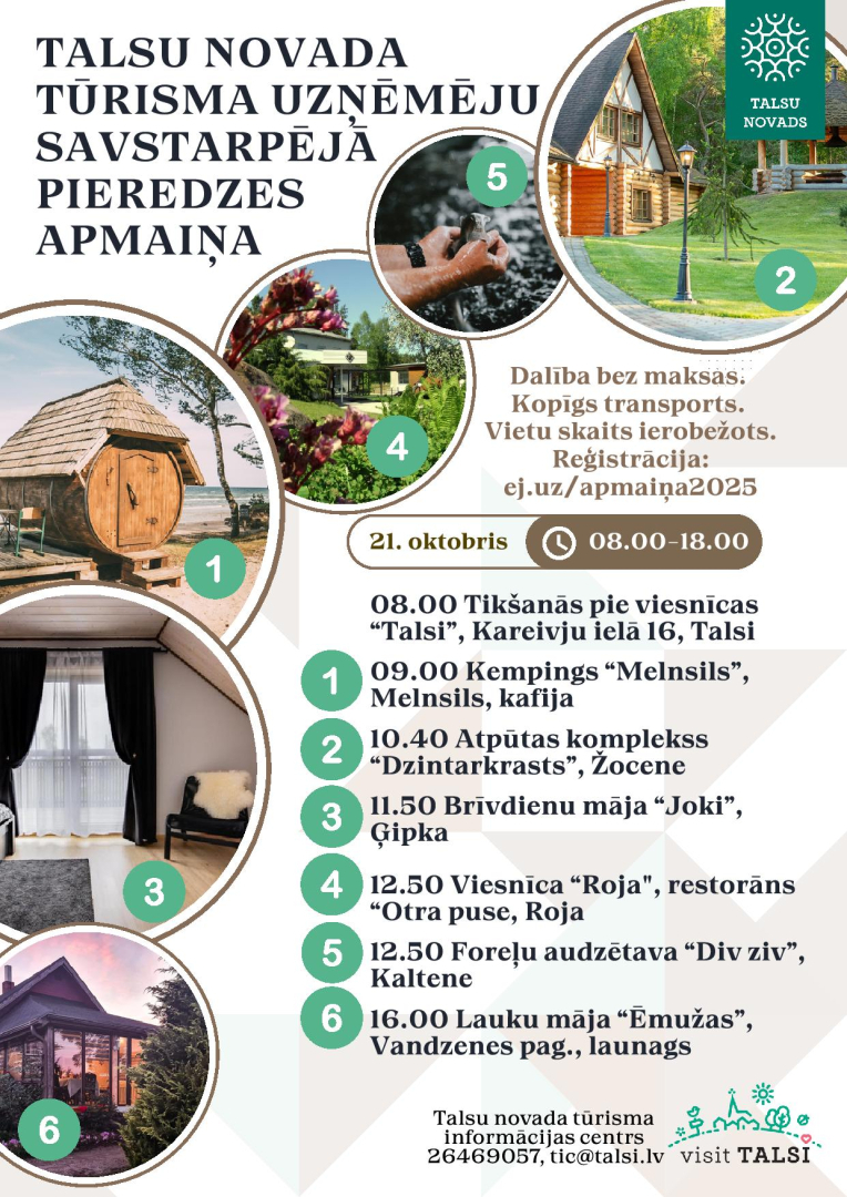 Tūrisma pieredzes apmaiņas brauciena afiša
