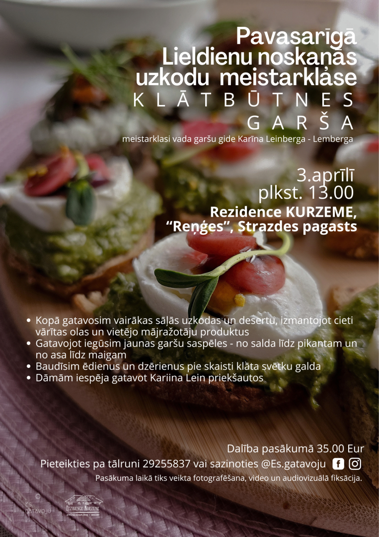 Uzkodu meistarklases afiša