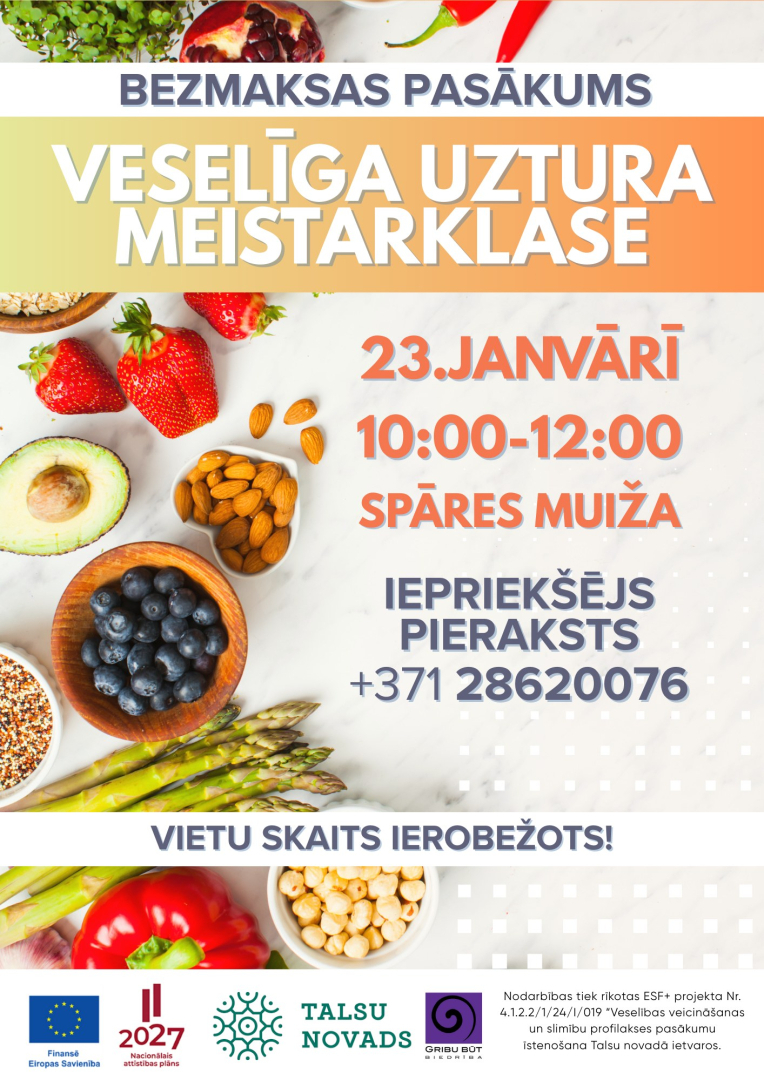 Veselīga uztura meistarklases afiša