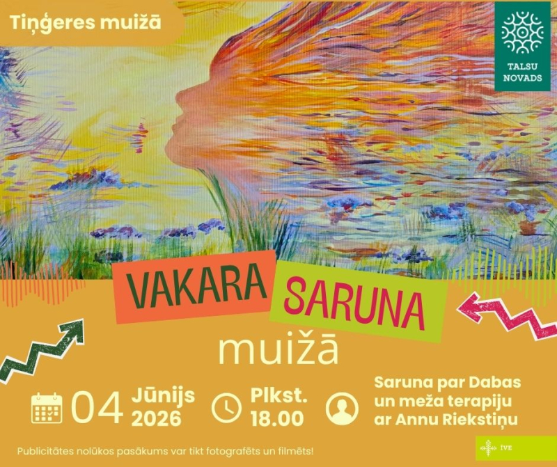 Vakara sarunas par dabas un meža terapiju afiša