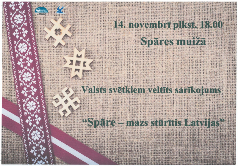 Valsts svētkiem veltīts sarīkojums Spārē afiša