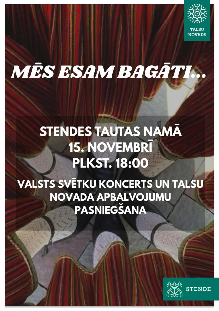 Valsts svētku koncerta Mēs esam bagāti afiša
