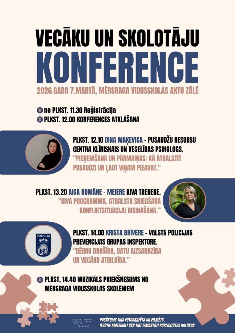 Vecāku un skolotāju konference Mēsragā. Afiša
