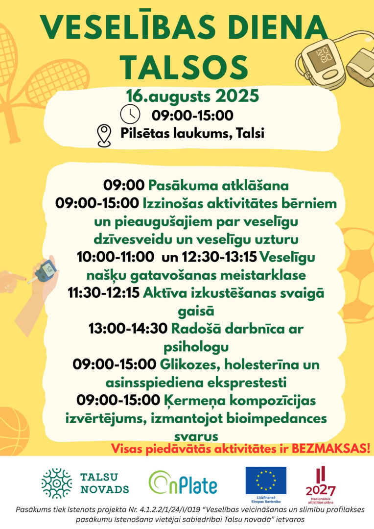 Veselības dienas Talsos afiša