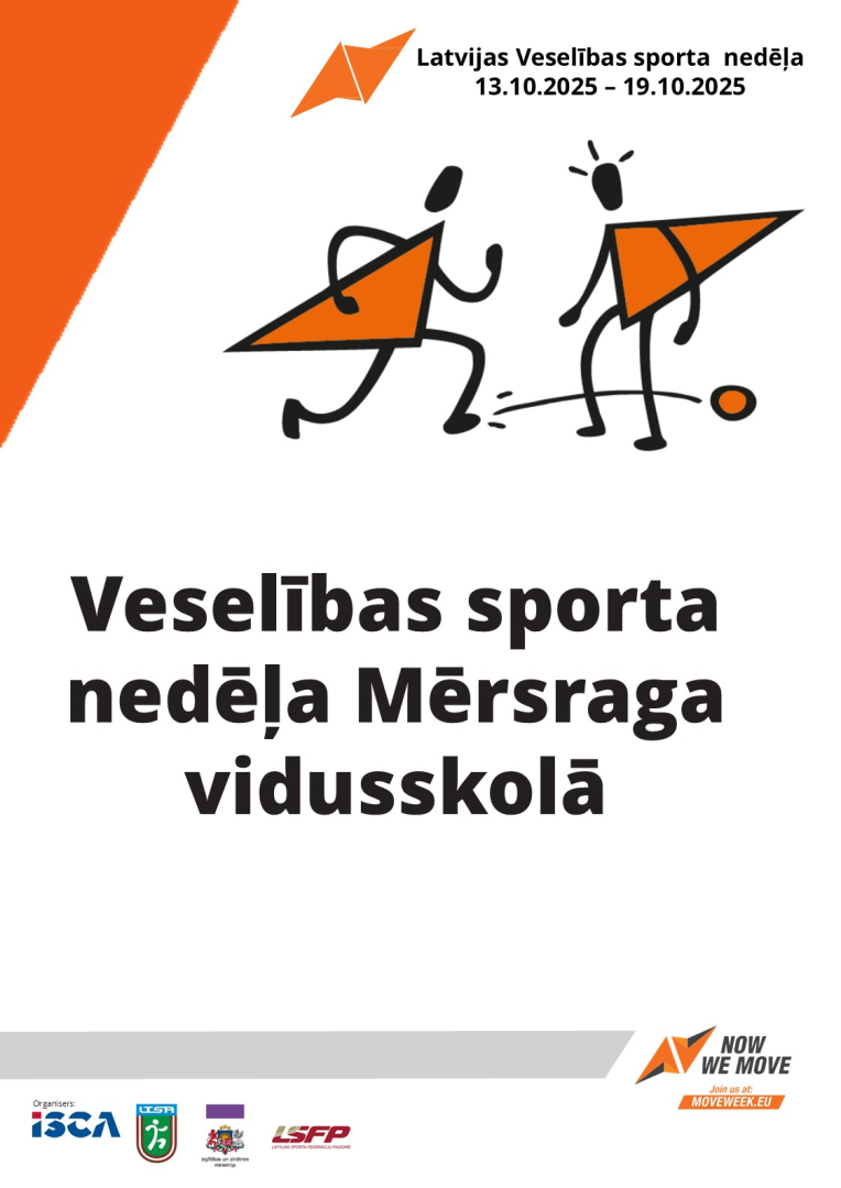Veselības sporta nedēļas Mērsraga vidusskolā afiša