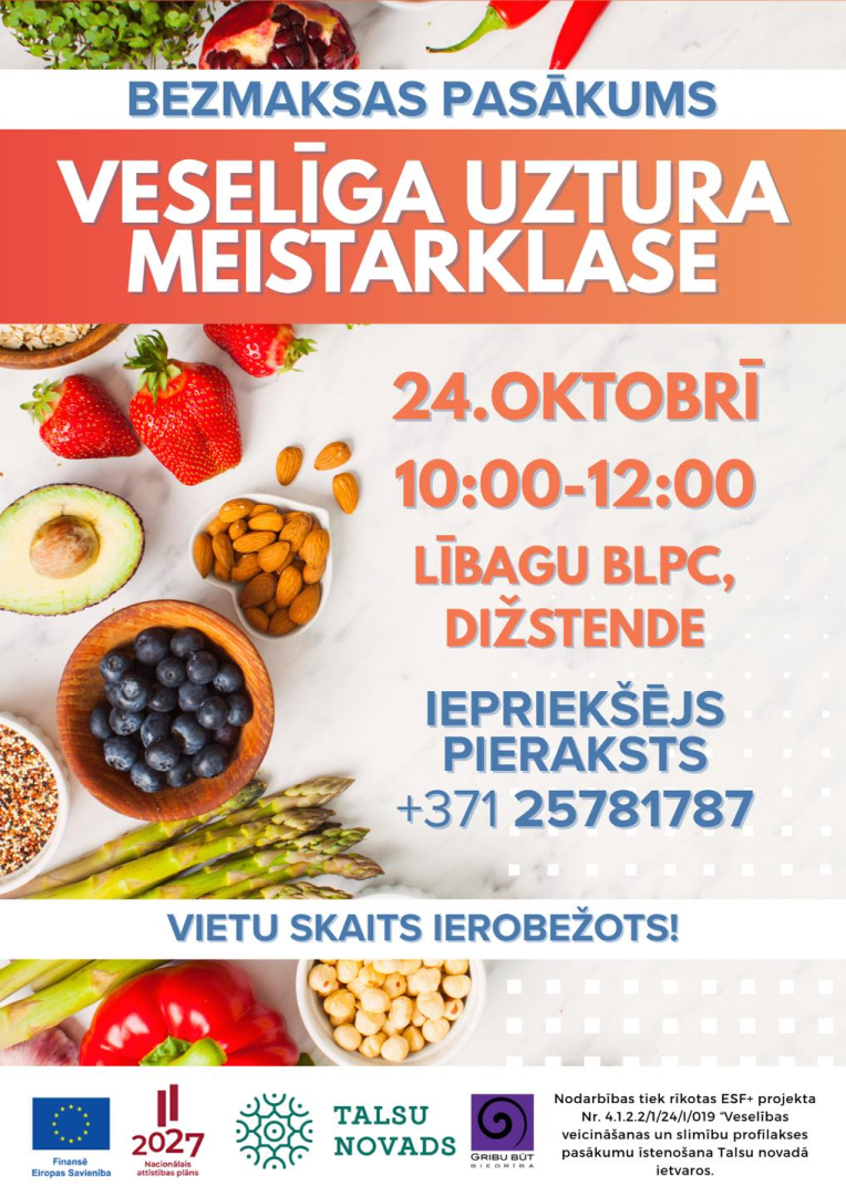Veselīga uztura meistarklases afiša
