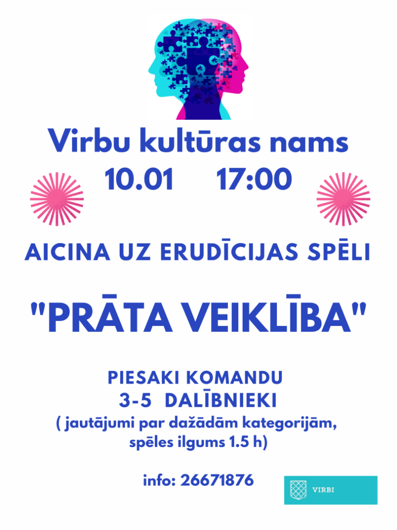 Erudīcijas spēles Prāta veiklība afiša