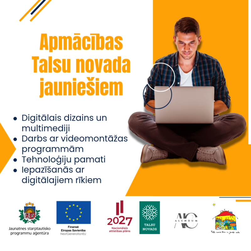 Attīsti savas digitālās prasmes – piesakies jauniešu apmācībām Mazirbē
