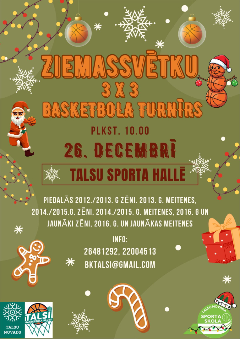 Ziemassvētku basketbola 3x3 turnīra afiša