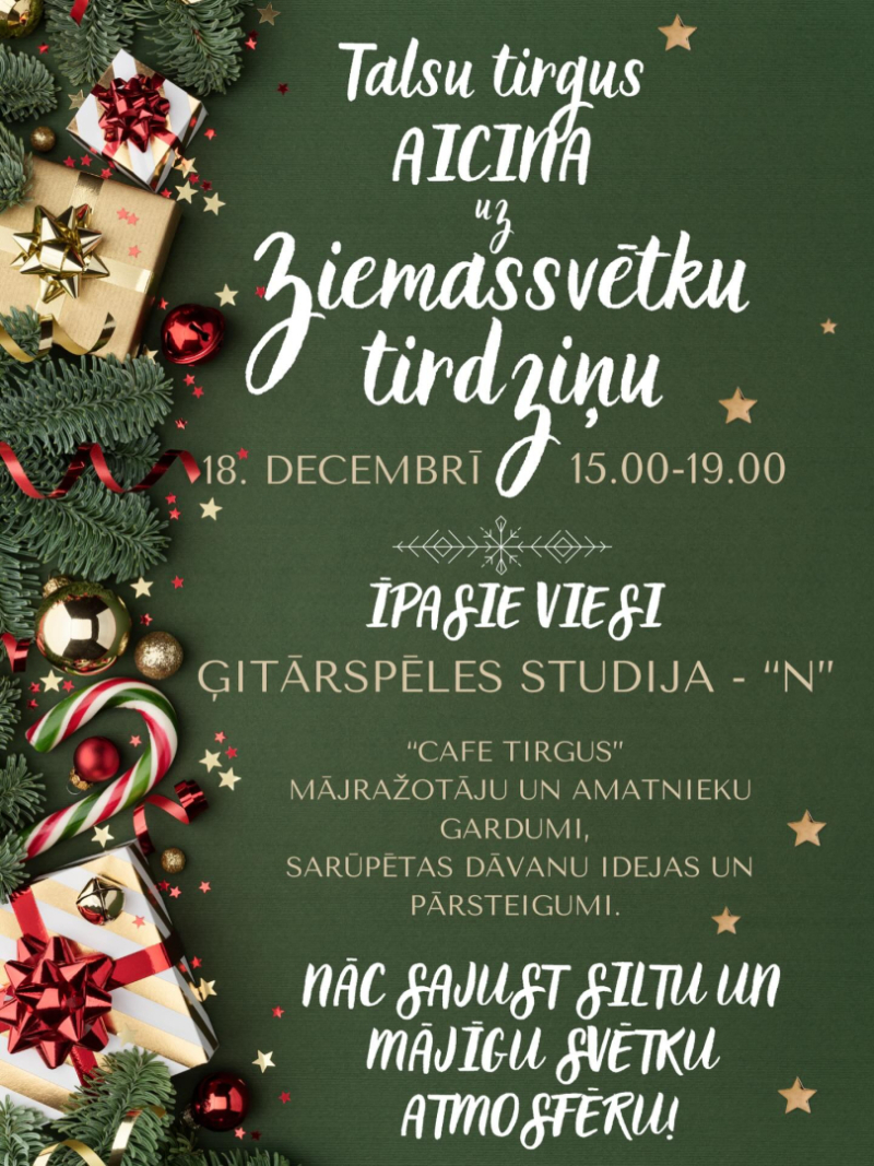 Ziemassvētku tirdziņa Talsos afiša