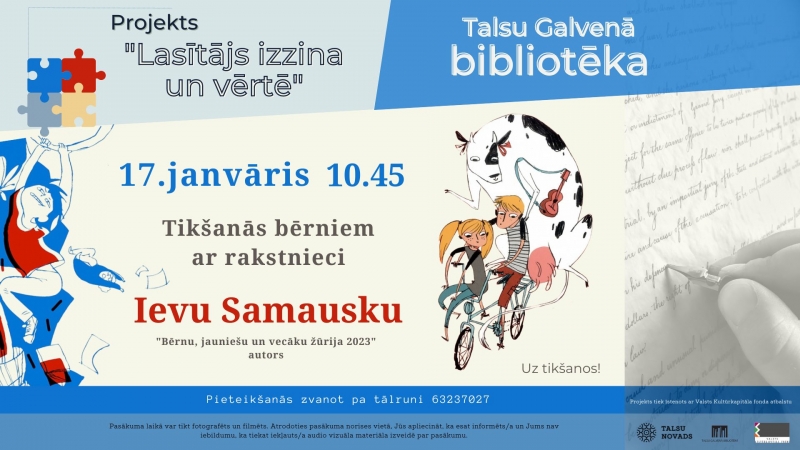 Iespēja tikties ar „Bērnu, jauniešu un vecāku žūrijas 2023” grāmatu autoriem